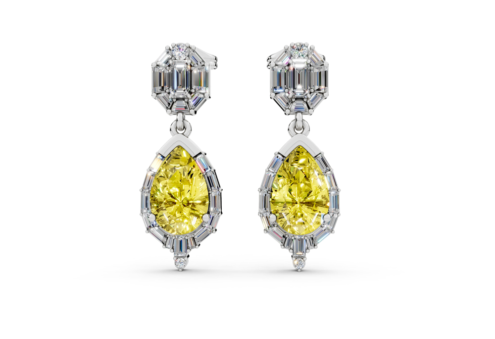 أقراط ألماس فاخرة من المجوهرات الراقية - Thumbnail